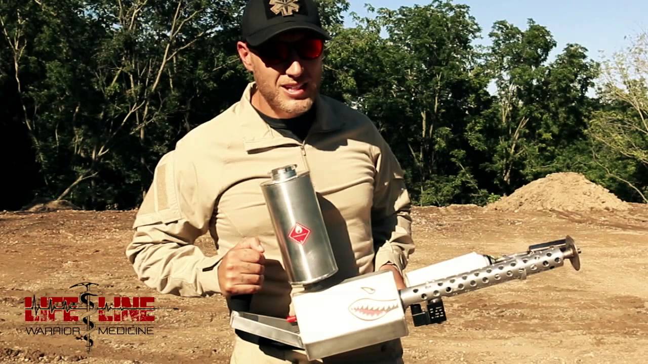 Shooting A Drone Out Of The Sky With The XM42 Flamethrower