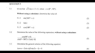 B | NOVEMBER 2022 GRADE 12 MATHEMATICS P2 - Trigonometry Principles : Question 5 | PAPER 2