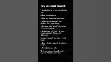How to Respect Yourself and Gain Confidence