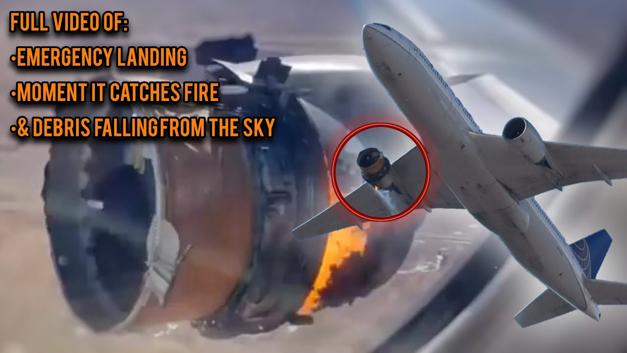 United Airlines 777 Engine Failure and Fire over Denver | Full Video