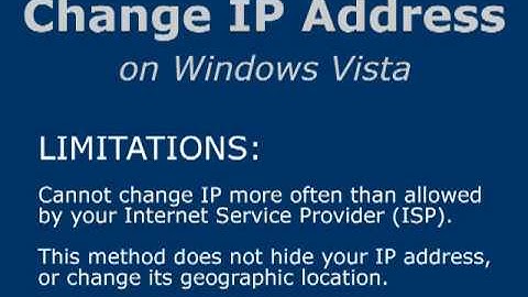 Change IP Address on Vista