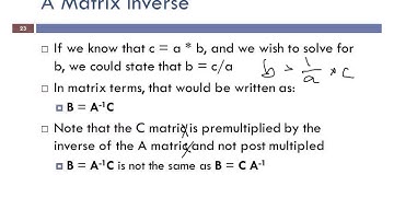 Matrix Algebra Video Part 3