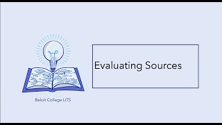 Evaluating Sources