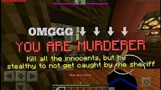 "FIRST GAME MURDERER" | Minecraft PE (Pocket Edition) Murder Mystery - #1 screenshot 4
