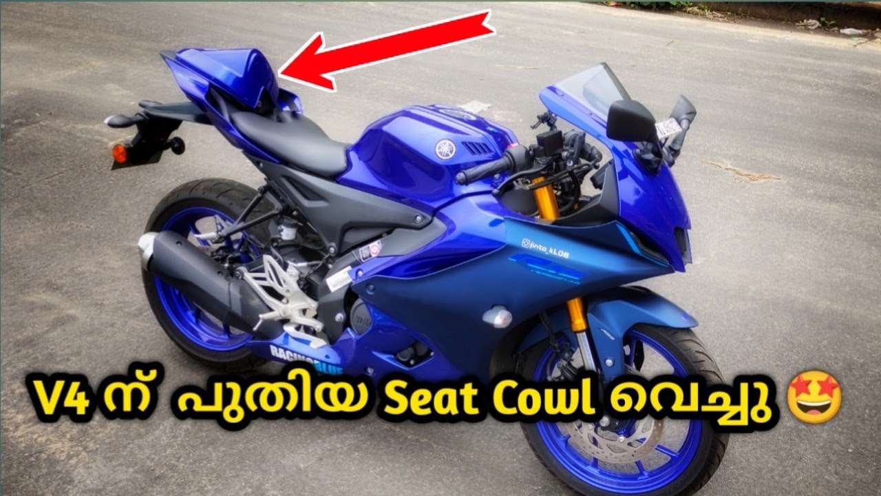 Seat cowl installed in YAMAHA R15V4💙 seat cowl വെച്ചോണ്ട് V4 ന്