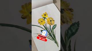 Easy Flower Painting Tutorial 🌼🎨 | Satisfying Art #shorts #flowers #panting #yusufdiycreativity