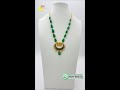 Leaf Emeralds Necklace with Jadau Kundan Elephant Pendant | Customized Handmade Jewellery