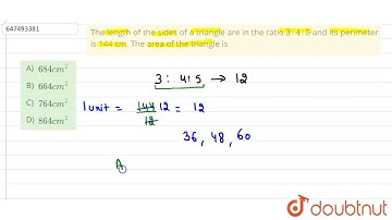 The length of the sides of a triangle are in the ratio 3:4:5 and its perimeter is 144 cm. The ar...