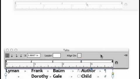 Line for setting tabs
