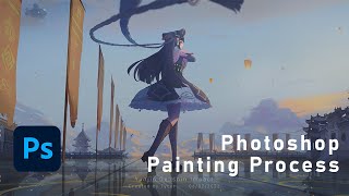 Yun Jin Genshin impact Fanart - Photoshop Painting process