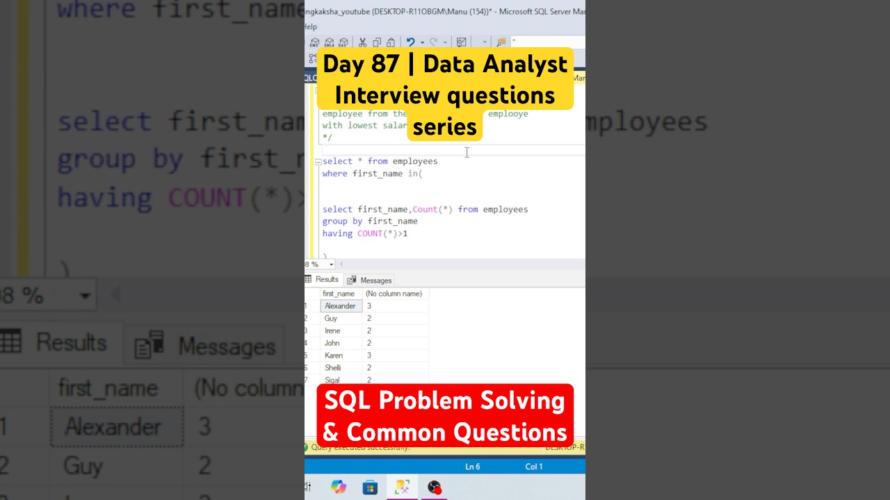 День 87 | Собеседование на аналитика данных: решение задач по SQL и часто задаваемые вопросы 