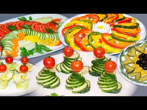 5 ПРОСТЫХ Способов Овощной НАРЕЗКИ на Праздничный Стол  Красивая Овощная Тарелка  Ирина Кукинг