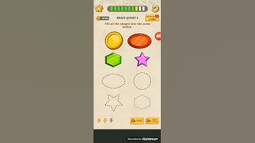 Brain Quest 3 fill all the shape into the areas bellow.