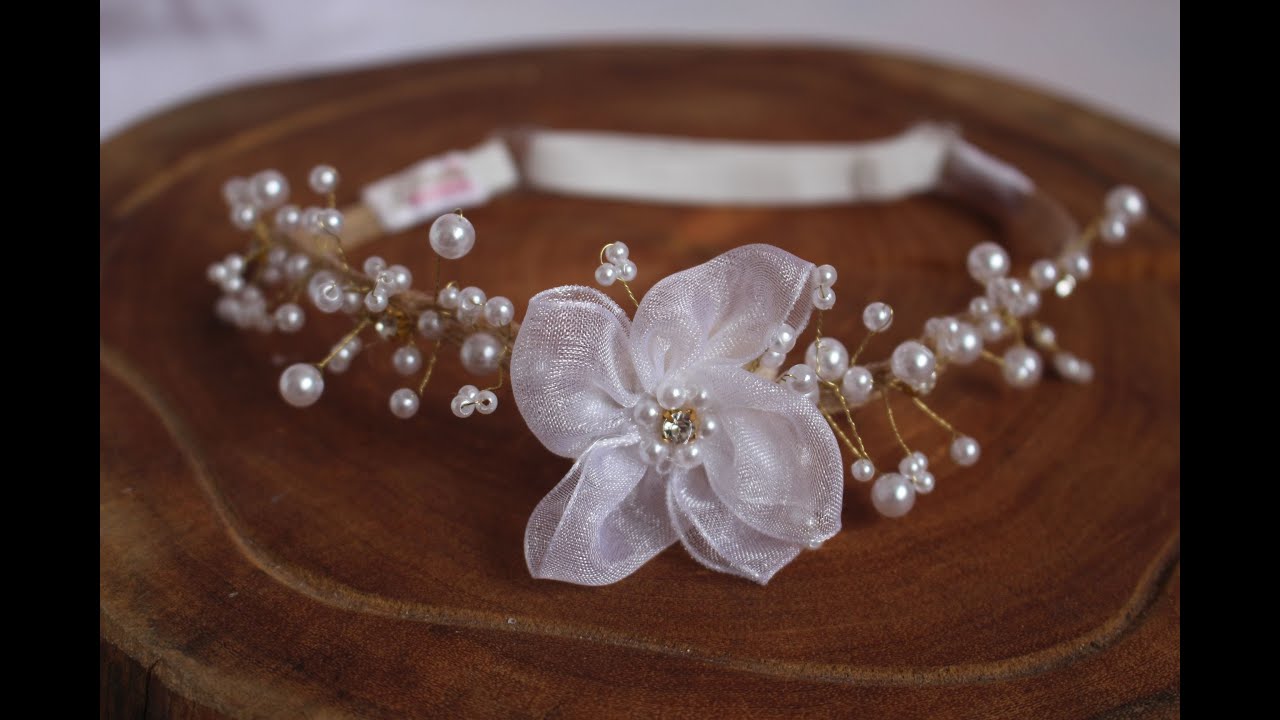 Tiara com fio cabelo de anjo e pérolas YouTube