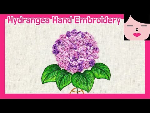수국 프랑스자수 팝콘 레이지 데이지 스티치 패브릭마카 hydrangea hand embroidery &amp; fabric marker