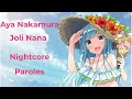 Aya Nakamura Joli Nana Nightcore Lyrics