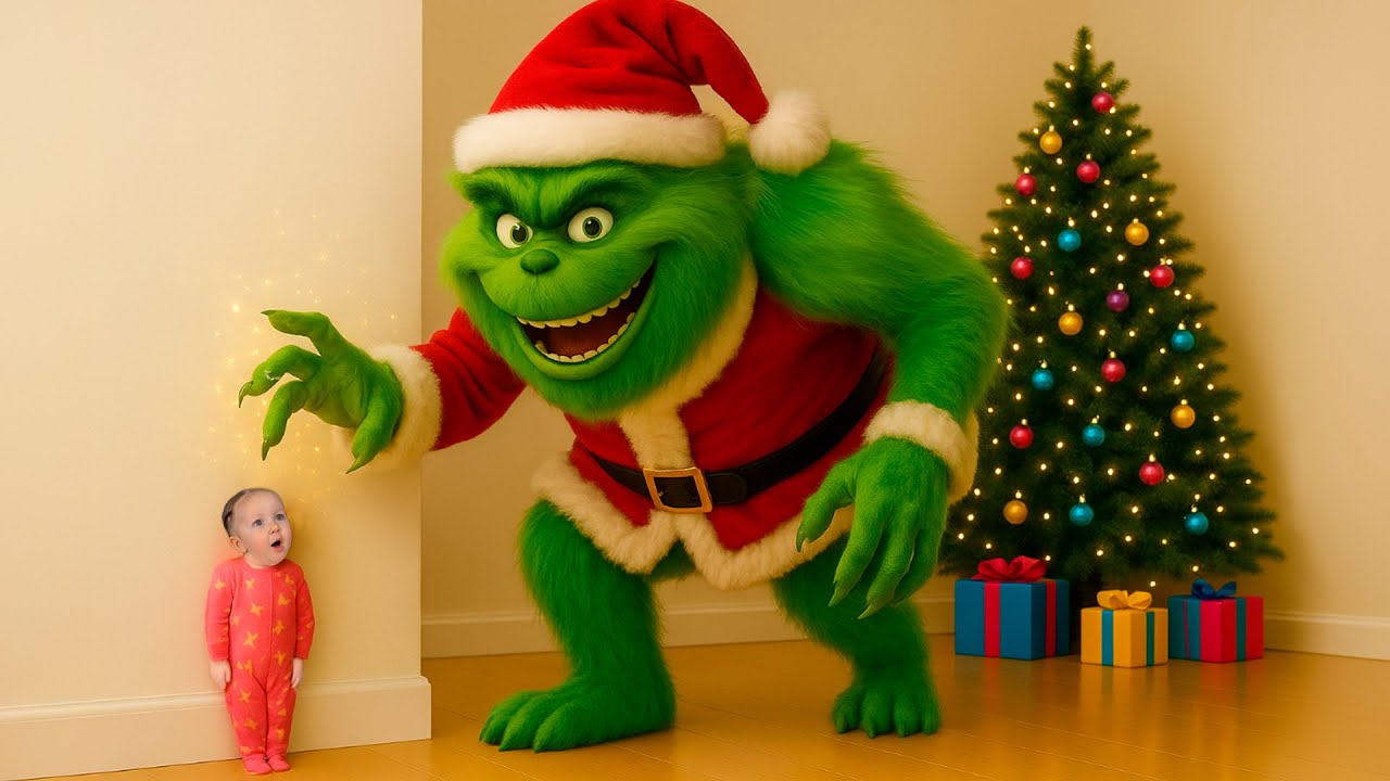 Christmas Stories for Kids! Eva Niksen Hides from a Giant Grinch!