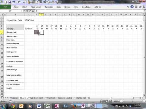 using microsoft excel for project management youtube microsoft excel project