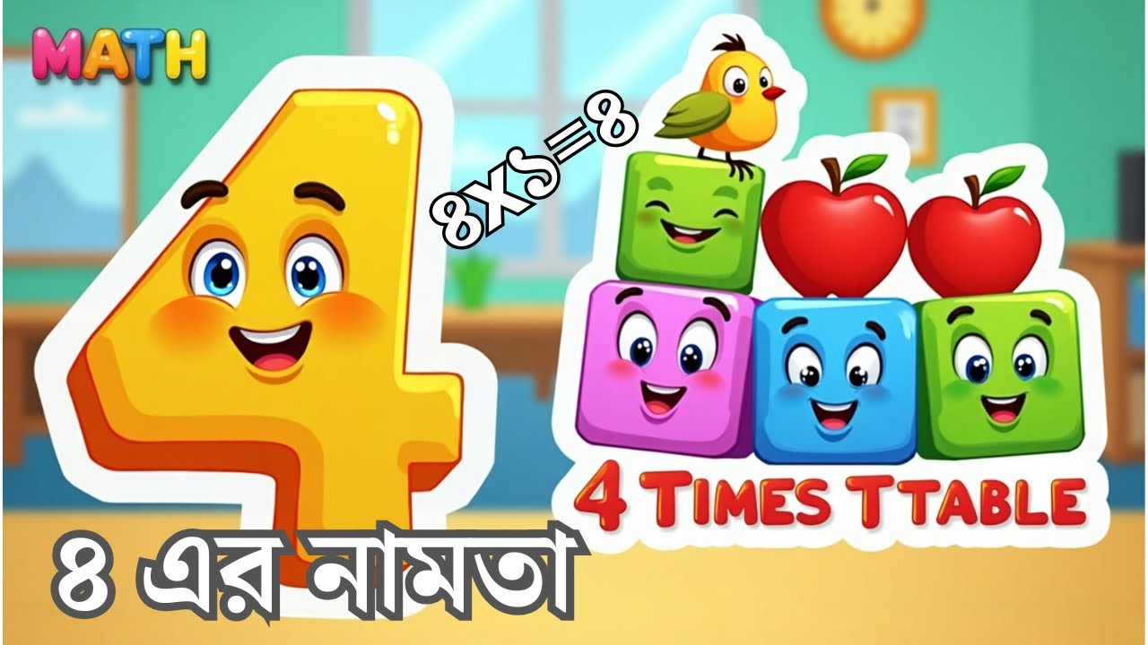 ৪ এর নামতা | Char er Namta |Bengali Kids Math | Namta Bangla - YouTube
