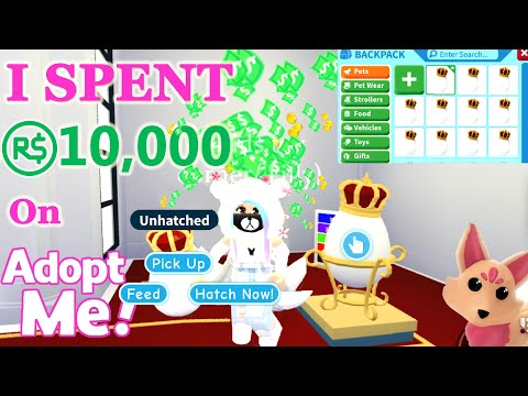 I Spent 10 000 Robux In Adopt Me We Play Roblox Youtube - duck surprised face roblox