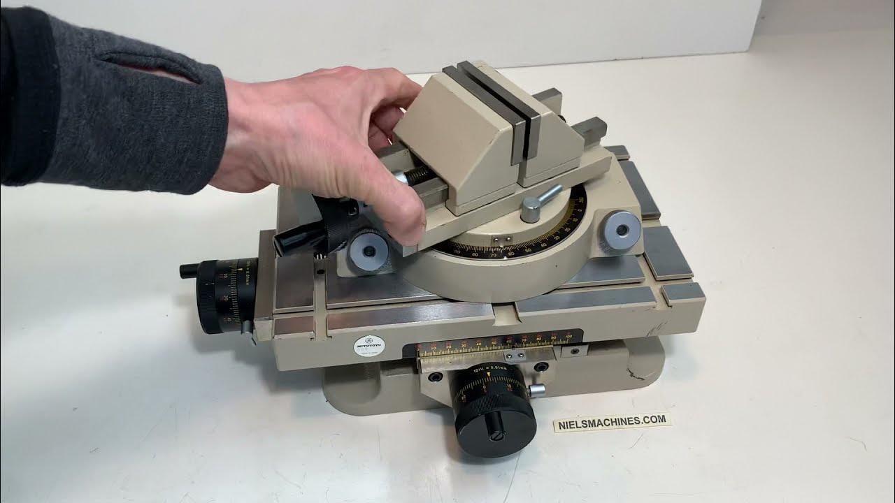 Mitutoyo Cross Travel Table 218001 with Mitutoyo Rotary Vise 218003
