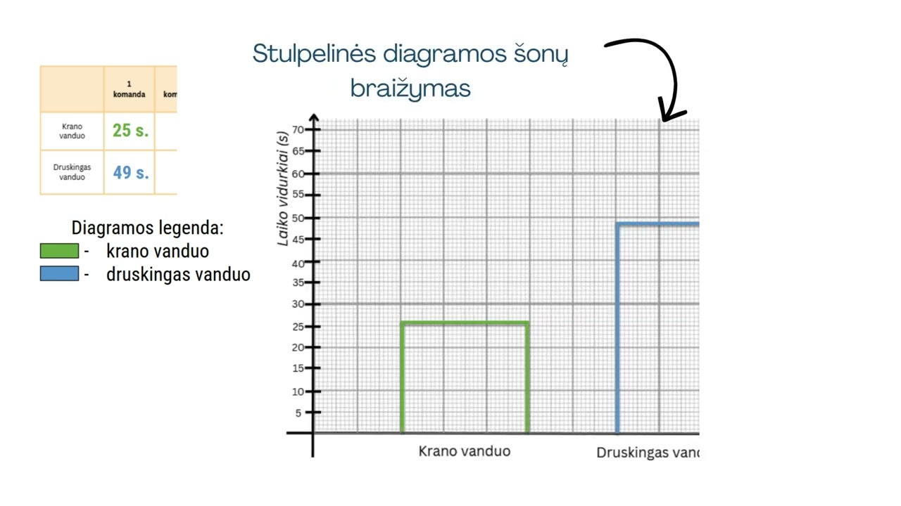 Rezultatų pateikimas lentelėje