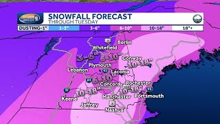 Hour-by-hour overnight snowfall