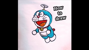How to draw Doraemon  Easy || Doraemon flying with bamboo copter || #drawing #doraemon #art