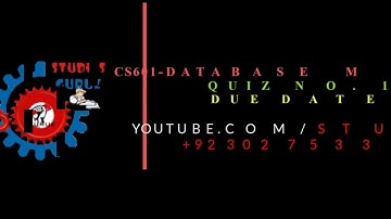 CS403 DATABASE MANAGEMENT SYSTEM QUIZ NO. 1 STUDY GURU MEGA FILE 74 PAGES