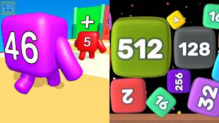 Level Up Numbers vs Cube 2048 ✦ ASMR Gameplay Android iOS • 2048 Number Merge Race Games screenshot 1