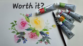 Loose watercolour roses🌹/ paint with me/ testing Winsor and Newton Professional Watercolour