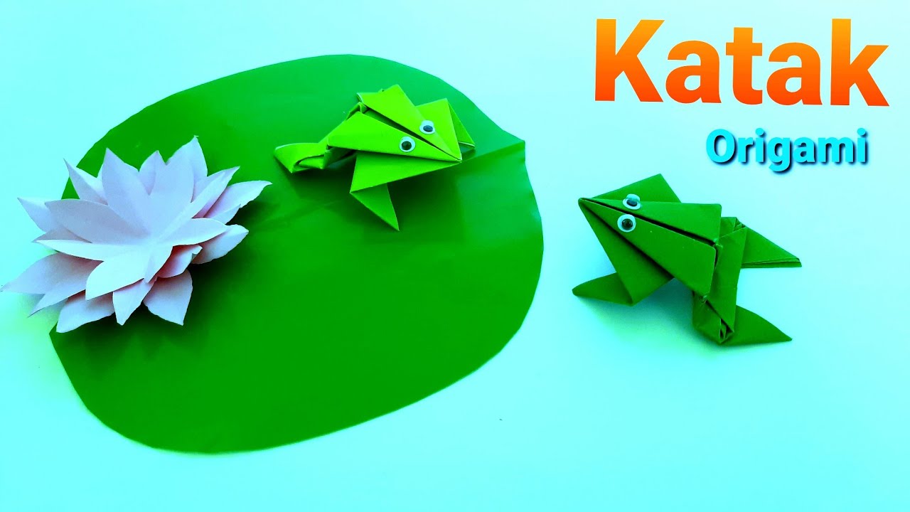 Cara membuat katak dari  kertas origami  Easy  Frog Origami  