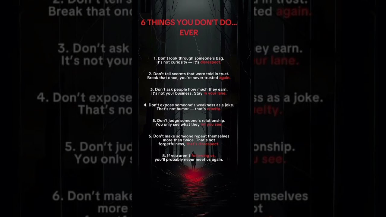6 THINGS YOU DON T DO EVER Psychologyfacts