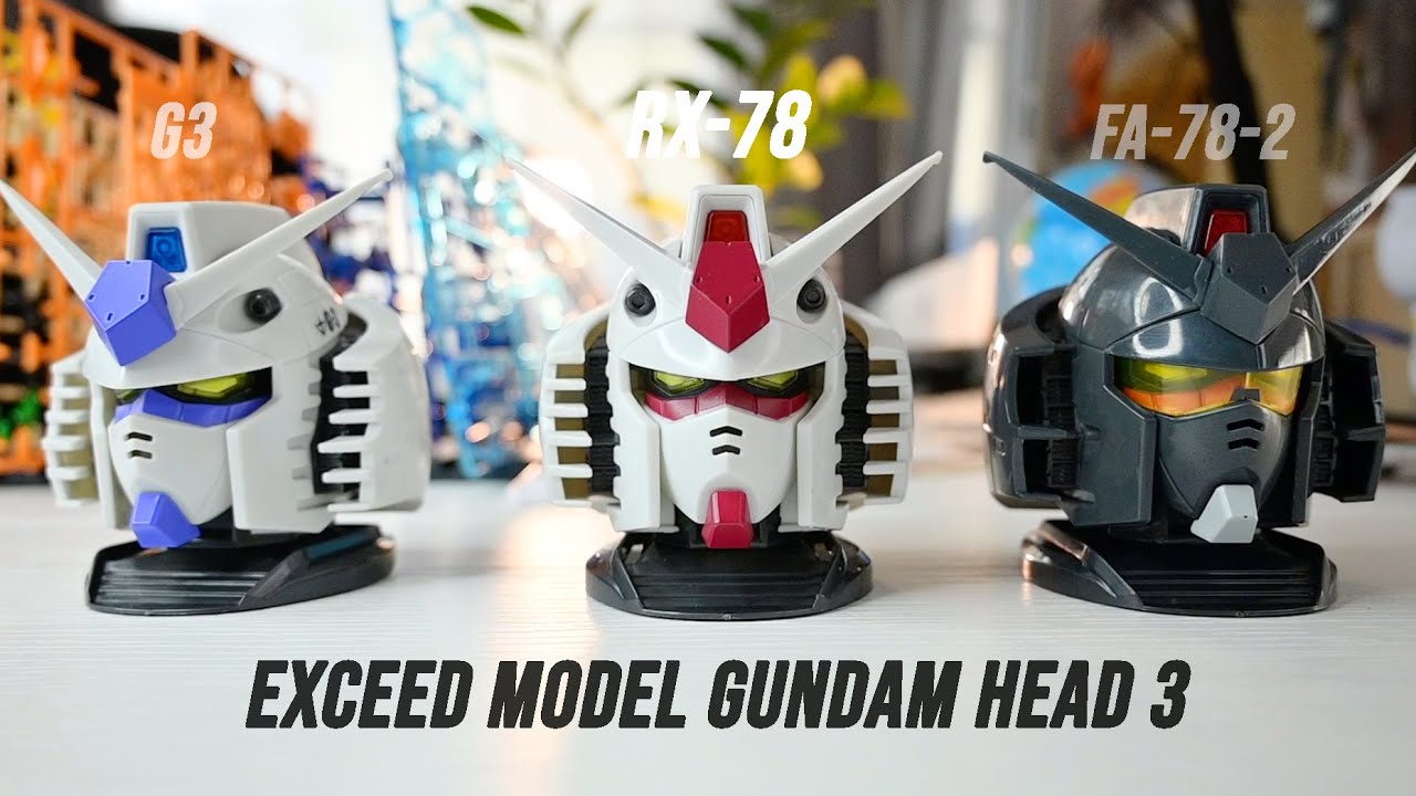 Mobile Suit Gundam Exceed Model Gundam Head 3 Set Collection Rx 78 G3 And Fa 78 2 Youtube