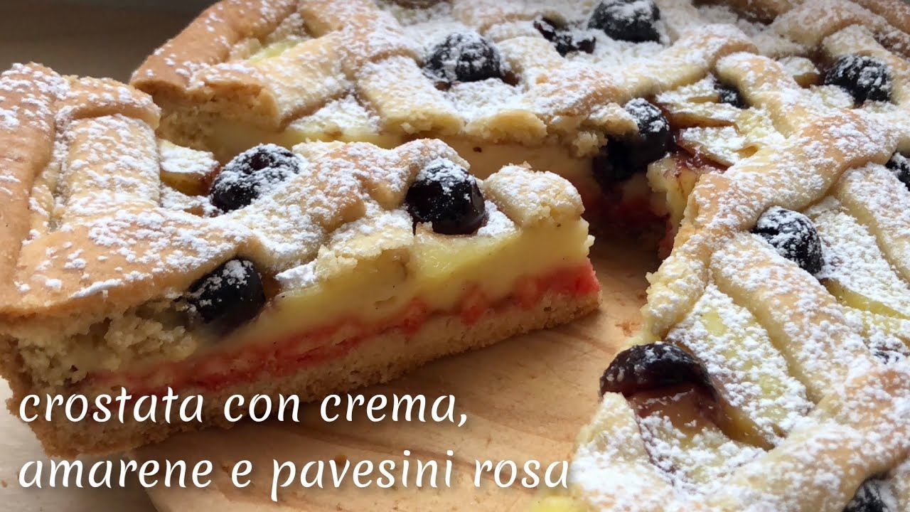 CROSTATA CREMA E AMARENE CON PAVESINI ROSA