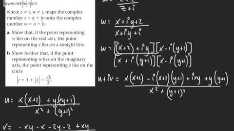 Further Pure 2   FP2   Complex Transformations 1) Edexcel FM   Mathematics