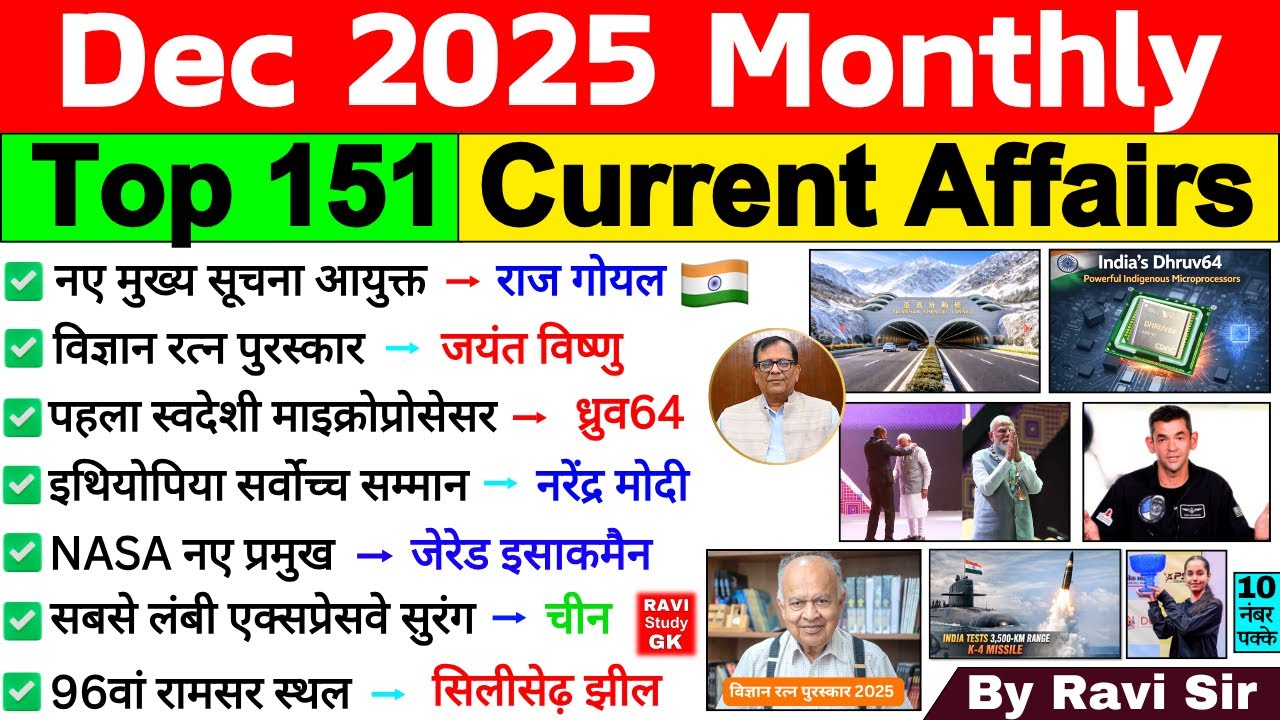 December 2025 Monthly Current Affairs | Current Affairs 2025 Full Month ...