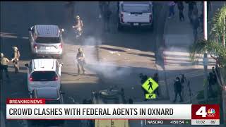 Several protestors clash with federal agents in Oxnard
