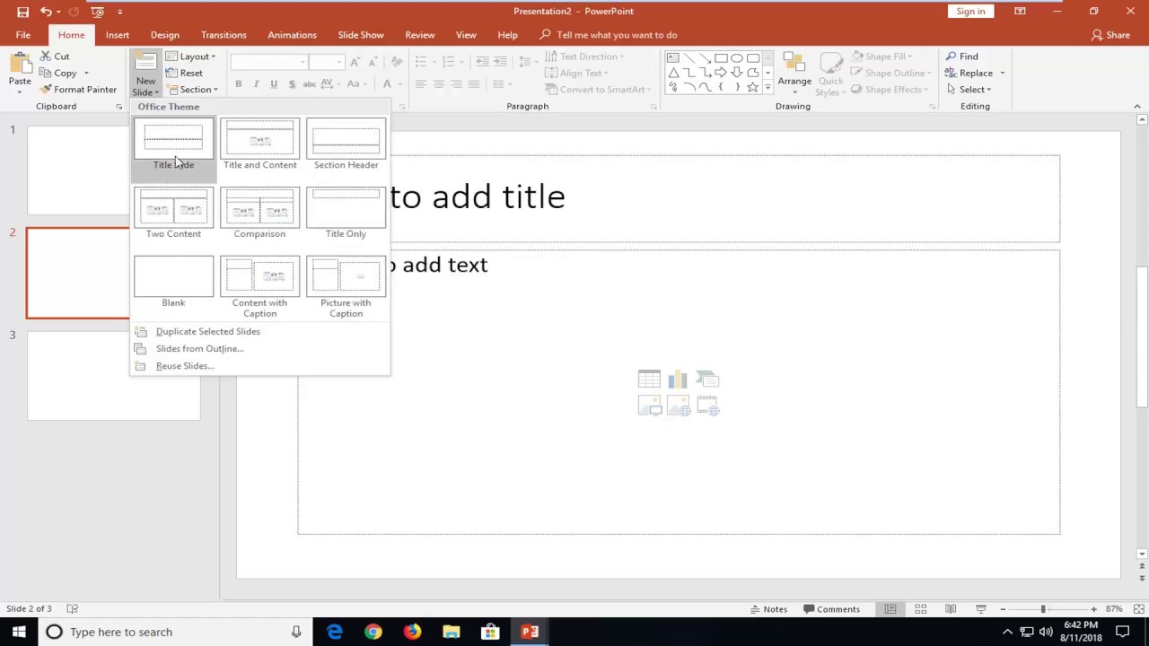 how to add slide in powerpoint presentation