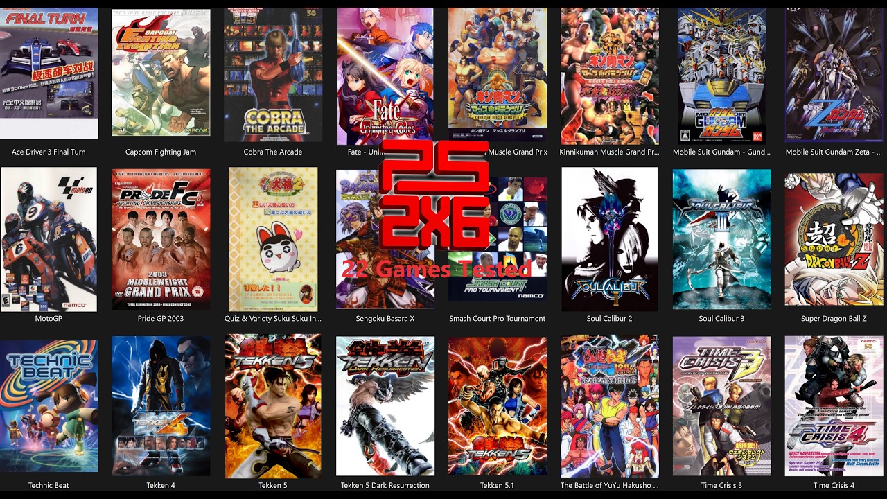 22 Games Tested - Pcsx2x6 Emulator (PCSX2 Fork for NAMCO System
