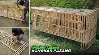 Membuat KANDANG AYAM JAGO dari bambu | bongkar pasang. 