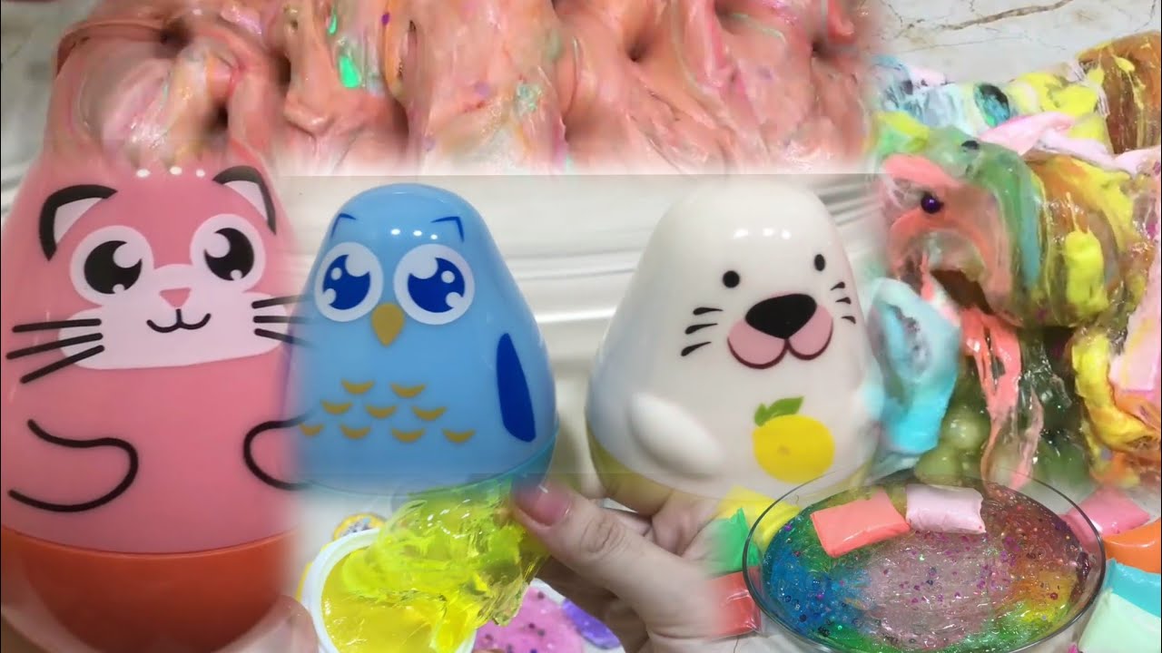 Mixing Random Clay into Store Bought Slime | Satisfying Slime Video