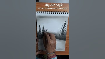 50 seconds charcoal landscape drawing #shorts #shortsvideo