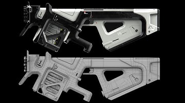 Cinema 4D HARD SURFACE TUTORIAL - Sci Fi Weapon - Part 5 ( no audio )