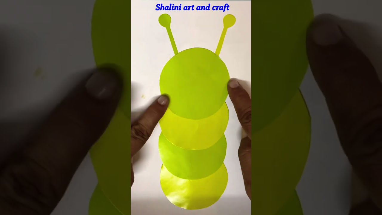 How To Make Paper Caterpillar Craft Kids Activity Green Circle Ideas 