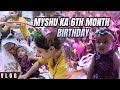 MYSHA 6th month BIRTHDAY aise kiya celebrate || OmG🥲🥲 cake pe mysha gir gayi