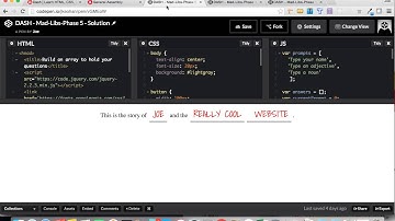 MadLibs Tutorial - Part 1