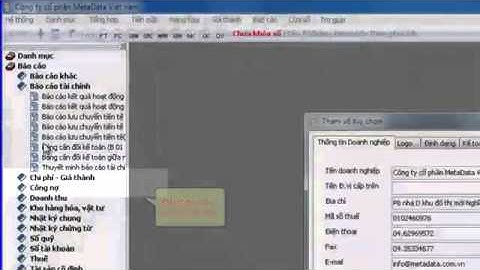 Hướng dẫn tự học phần mềm MetaData  Tạo tệp cơ sở dữ liệu cho một Doanh nghiệp mới