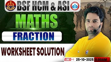 BSF HCM & ASI Maths | fraction Maths Worksheet Solution | BSF HCM & ASI 2024 Maths Class