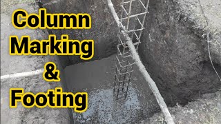 column marking & footing work|tamil|credence construction